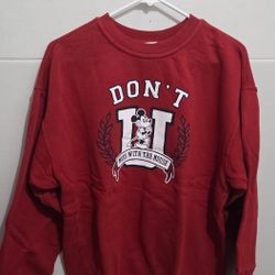 VINTAGE  Disney Mickey Mouse Sweatshirt Men Size S Red Crew Neck 90s Y2K