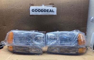 #148 Fit 99-06 gmc Sierra 1500 OE Style Chrome Headlight Pair Lights Set Lamp