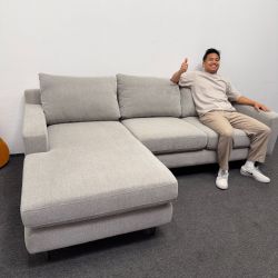 Brand New Interior Define : Sloan Left Chaise Sectional Couch - Silver Fox Chenille Fabric - Deliver