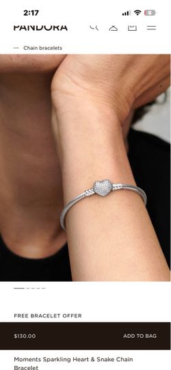 PANDORA Authentic Moments Hearth Pave Bracelet size 7.5