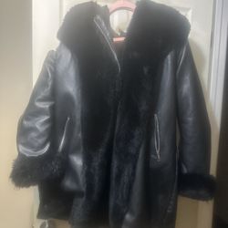 Women Thick leather fur coat