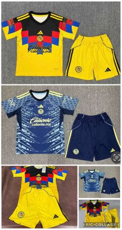 Soccer  kids niños size 22,24,26,28  4,5,6,7,9,10,11,12 years old America america 🦅🦅las home and away local visitante aguilas New Jersey  2025-  202