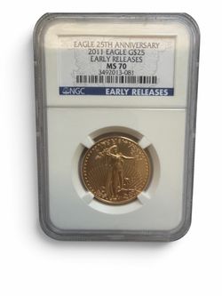 2011 Gold American Eagle $25 NGC MS70 Early Releases