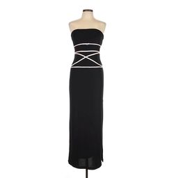 Y2K Black Strapless Prom Dress