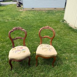 19th century Victorian balloon back chairs