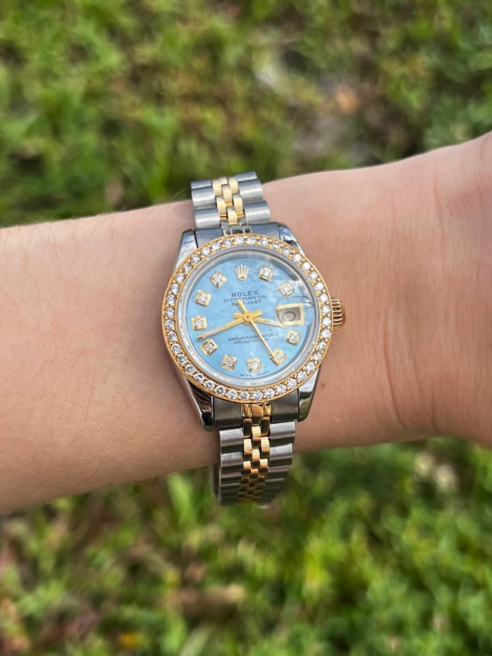 Rolex Datejust 26 26mm yellow gold and stainless steel blue mop