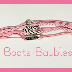 Justin Bieber Pink Charm Bracelet 