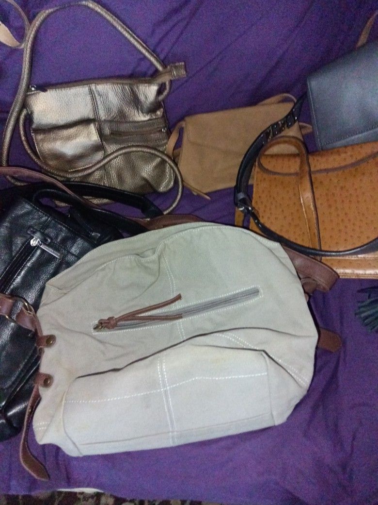Leather Suede Shoulder Bags Hobo Bag Bundle