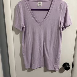 Pink by Victoria’s Secret, lilac T-shirt, short sleeve, V-neck