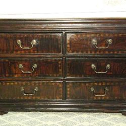 6 Drawer Wood Dark Brown Dresser with Felt Lined Drawers - Delivered