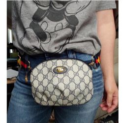 Authentic Vintage Gucci GG Monogram Fanny Bum Clutch Waist Belt Crossbody Bag