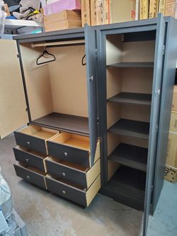 New Large Wardrobe Shelving Storage With 6 Drawer Closet Cabinet Available In Other Colors 