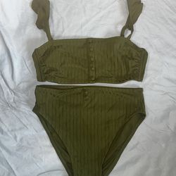 Women’s green bathing suit.