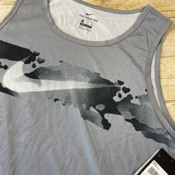 Nike Legend Dri fit Camo Swoosh Logo Graphic Grey Training Tank Mens 2XL - NEW