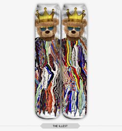 O.G. Teddy Bear Stocking Socks One Size Fits All Multi Color