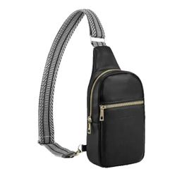 Chest Bag Sling Crossbody Black Guitar Strap Zip Pockets New (15 New Bags in Box)