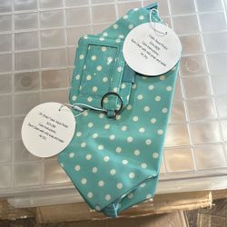 Initials, Inc. Aqua Pindot Cube & Oh Snap Case. NWT