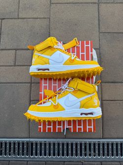 Off White x Nike Air Force 1 Mid Varsity Maize size 8 & 8.5