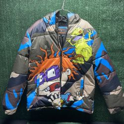 Nickelodeon Members Only x Rugrats Jacket Men’s M Puffer Army Blue Camo 