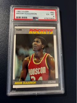 1987 Fleer Akeem Olajuwon #80 PSA HOF