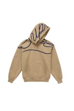 Supreme Shoulder Script Hoodie Tan