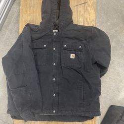 Carhartt Relaxed-Fit Washed Duck Sherpa-Fleece Lined Utility Jacket for Men XXL