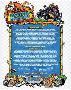 2 two day tickets to Vans Warped Tour