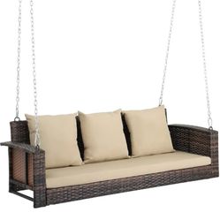 Wicker Hanging Porch Swing