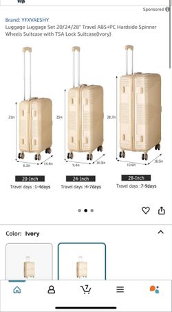 Golden Luggage Set 3 Pieces 