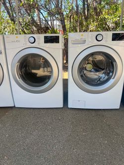 Lg washer and dryer set white