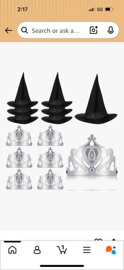 Witch hats and princes crown possible for witch and princesses party (wicked ) 12 PCS
