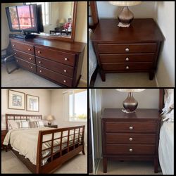 Queen Mahogany Bedroom 6 Piece Set