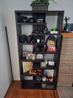 $40 - Modern Dark Brown Bookcase / Display Shelf