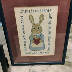 Needle point framed pictures