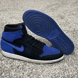 Men’s AIR JORDAN ‘1 Retro High’ Royal Blue Flyknit Sneakers Size US 11.5 