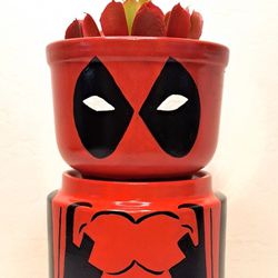 Deadpool Handcrafted Small Plant/Flower Pot 