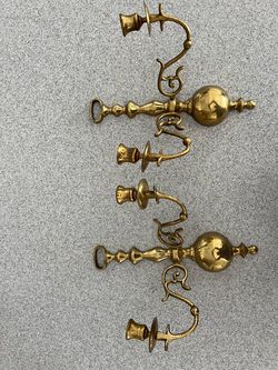 Vintage Brass Wall Candle Holders
