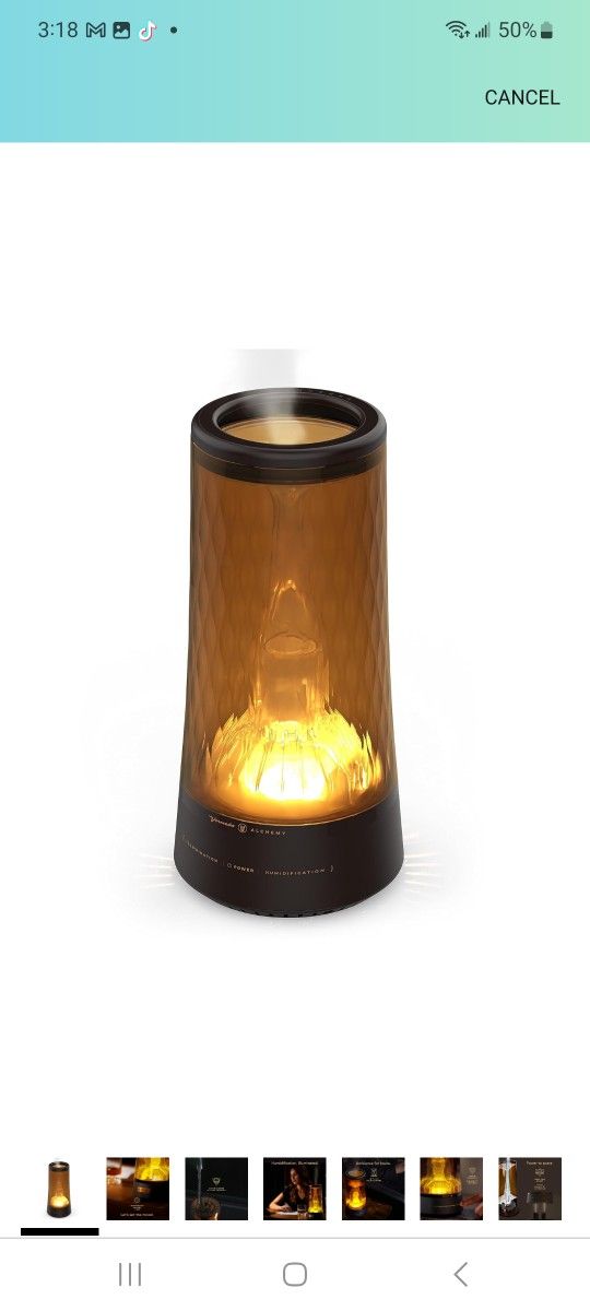 Vornado LUCERNA 1 Alchemy Ultrasonic Humidifier with Ambient Light, 0.5 gallon capacity, 24 Hour Runtime, Modern Luxury Design, Auto Shut-Off