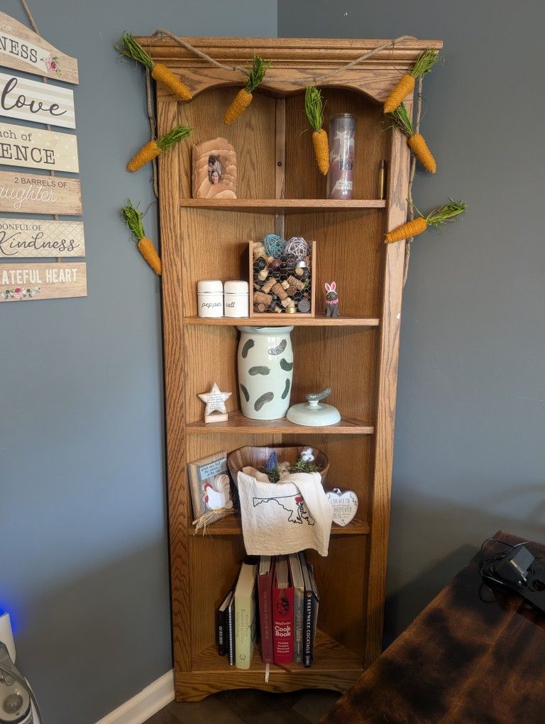 Oak Corner Shelf