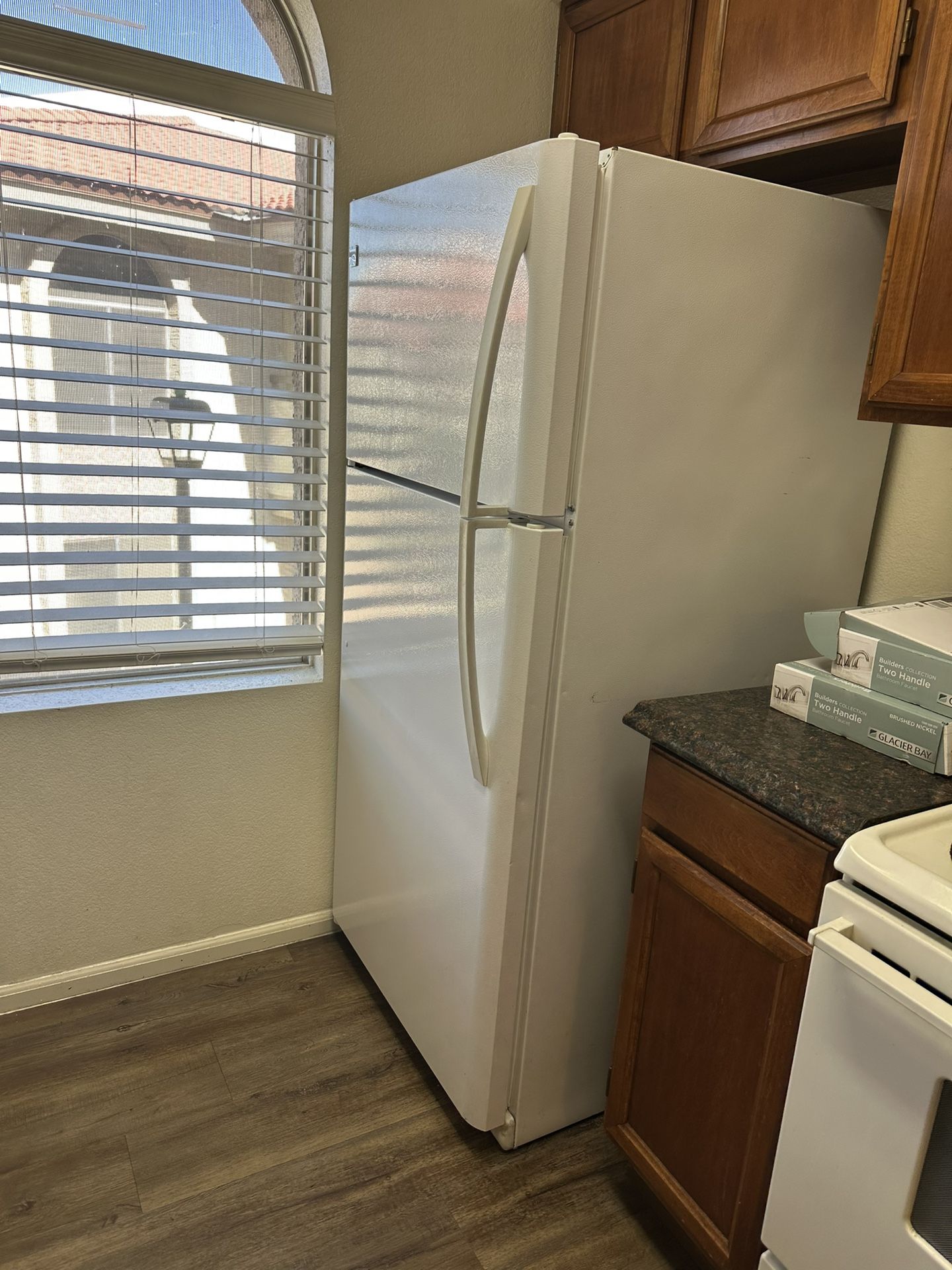 White Appliances Refrigerator Stove Dishwasher