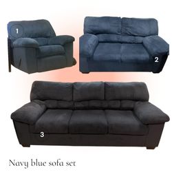 Navy Blue Sofa Set 