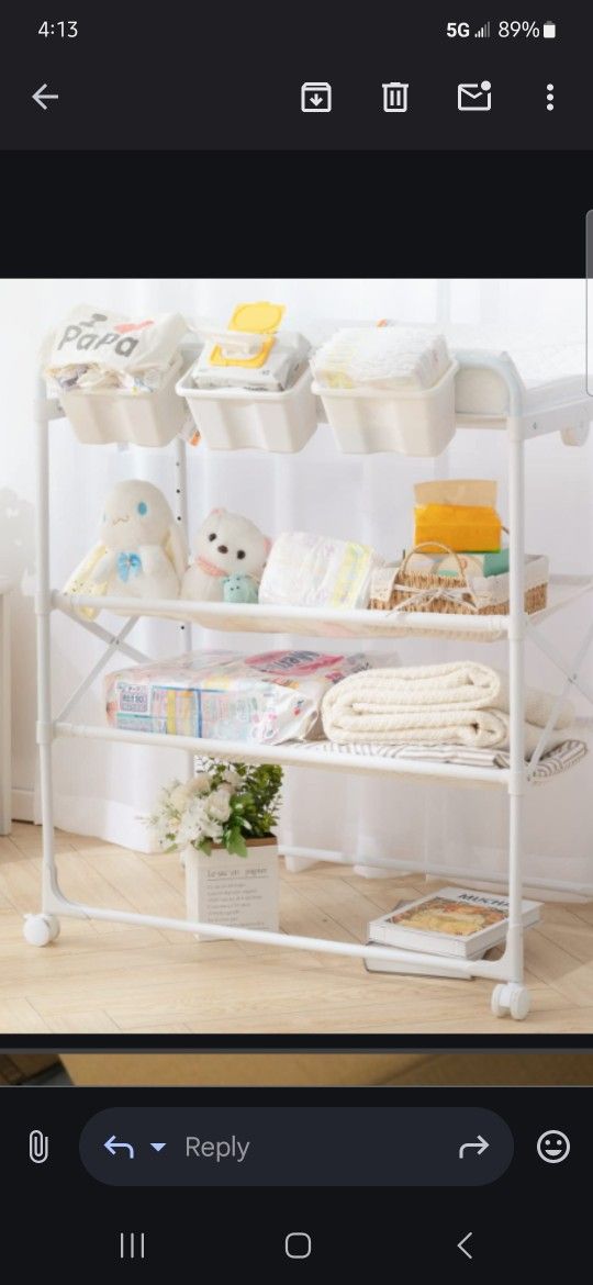 White Portable Changing Table 