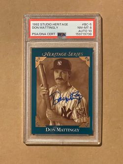 Signed 1992 Studio Heritage Don Mattingly - PSA 8/Auto 10
