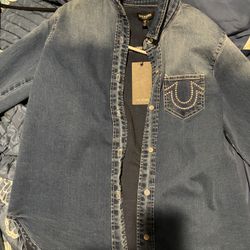 True Religion Denim Shirt S/P New with Tags Rhinestone Pocket AVAILABLE