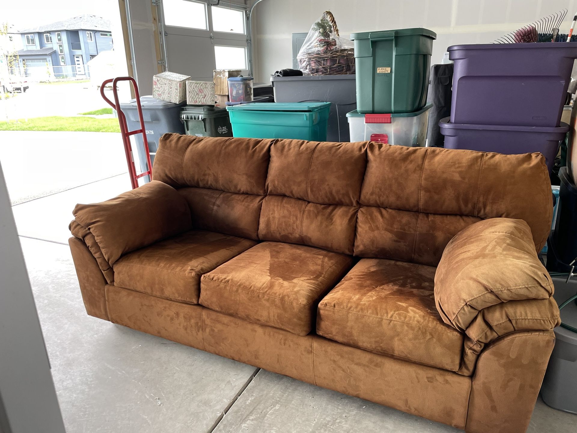 7ft Ultra suede Brown Couch