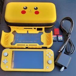 Nintendo Switch Lite Bundle Yellow Pokémon - See Photos/Description 