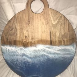 Hand-poured Epoxy Resin Charcuterie Cheese Board - Ocean- Last Minute Valentine’s gift