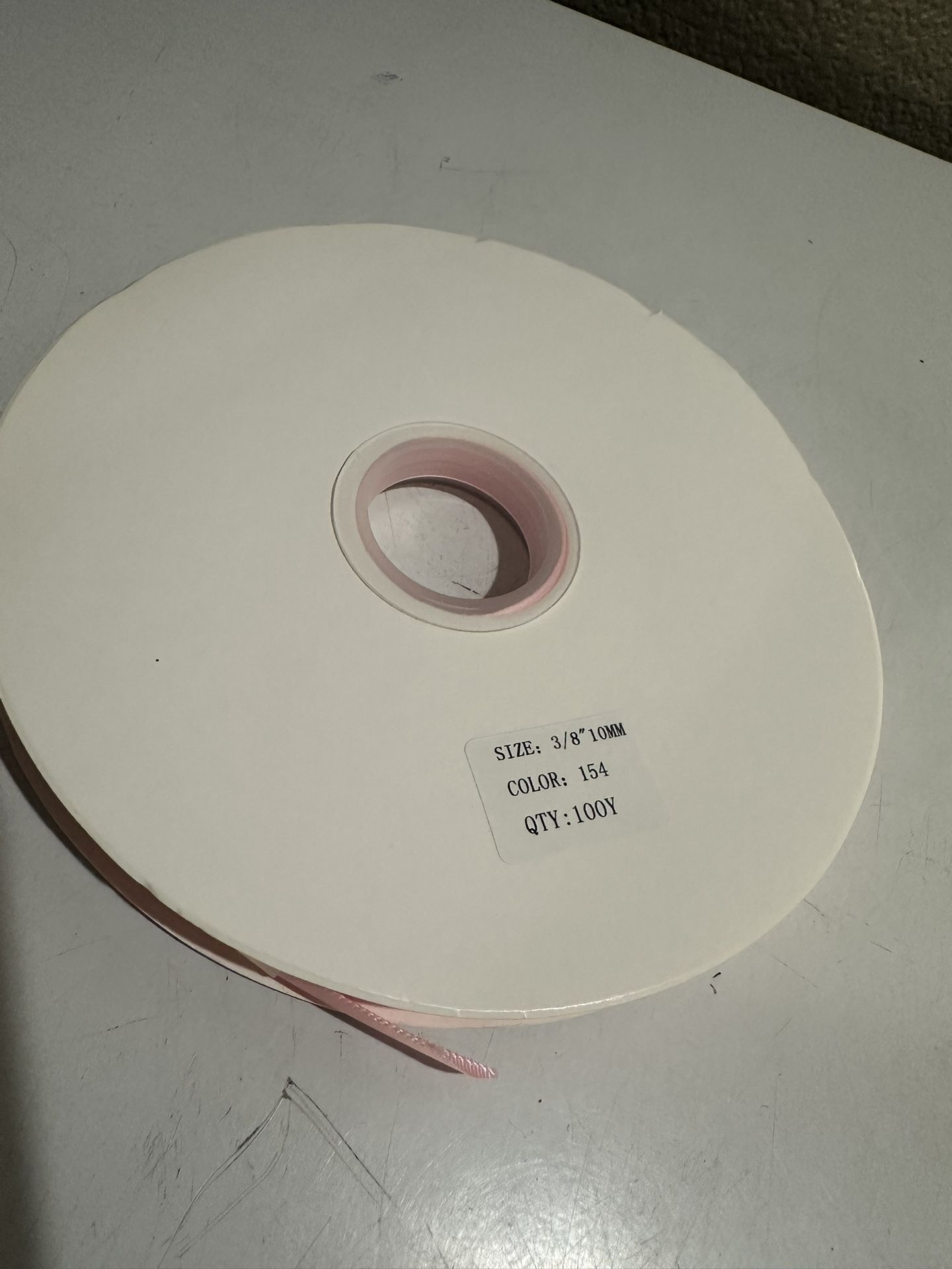 3/8” Pink Satin Ribbon 100 Yds