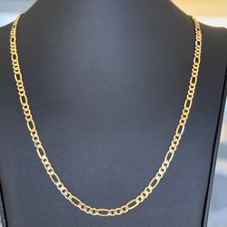 10k yellow gold Figaro style solid chain