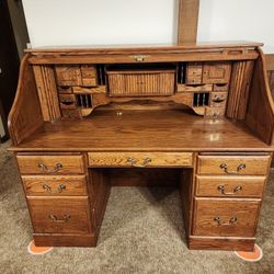 Solid Wood Roll Top Desk